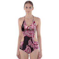 Concentric Circles C Cut-out One Piece Swimsuit by PatternFactory