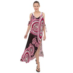 Concentric Circles C Maxi Chiffon Cover Up Dress by PatternFactory