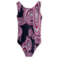 Concentric Circles C Kids  Cut-out Back One Piece Swimsuit by PatternFactory