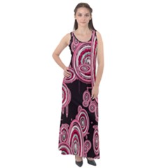 Concentric Circles C Sleeveless Velour Maxi Dress by PatternFactory