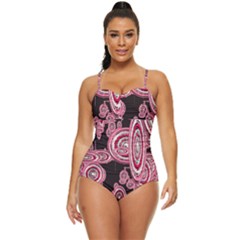 Concentric Circles C Retro Full Coverage Swimsuit