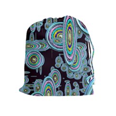 Concentric Circles A Drawstring Pouch (xl) by PatternFactory