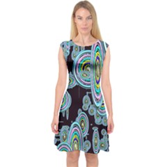 Concentric Circles A Capsleeve Midi Dress by PatternFactory