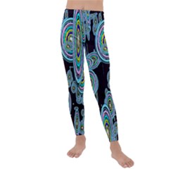 Concentric Circles A Kids  Lightweight Velour Leggings by PatternFactory