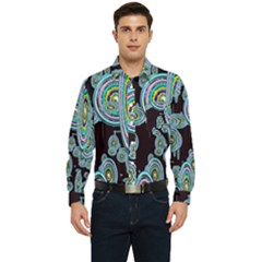 Concentric Circles A Men s Long Sleeve Pocket Shirt  by PatternFactory