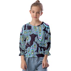 Concentric Circles A Kids  Cuff Sleeve Top