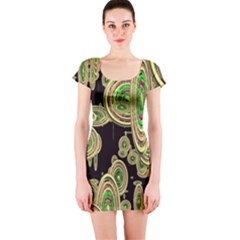 Concentric Circles B Short Sleeve Bodycon Dress by PatternFactory