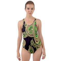 Concentric Circles B Cut-out Back One Piece Swimsuit by PatternFactory