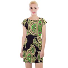 Concentric Circles B Cap Sleeve Bodycon Dress by PatternFactory