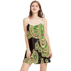 Concentric Circles B Summer Frill Dress