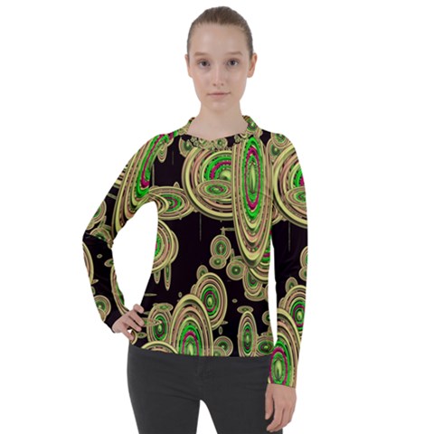 Concentric Circles B Women s Pique Long Sleeve Tee by PatternFactory