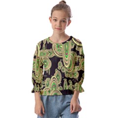 Concentric Circles B Kids  Cuff Sleeve Top