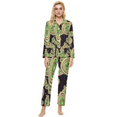 Concentric Circles B Womens  Long Sleeve Pocket Pajamas Set