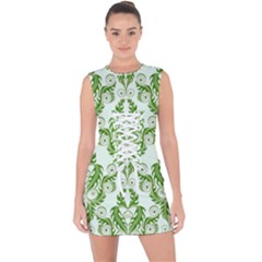 Great Vintage Pattern E Lace Up Front Bodycon Dress by PatternFactory