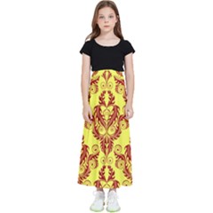 Great Vintage Pattern B Kids  Flared Maxi Skirt by PatternFactory