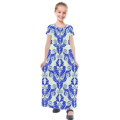 Great Vintage Pattern D Kids  Short Sleeve Maxi Dress by PatternFactory