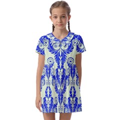 Great Vintage Pattern D Kids  Asymmetric Collar Dress by PatternFactory