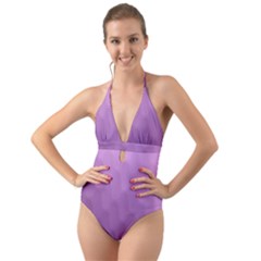 Wonderful Gradient Shades 4 Halter Cut-out One Piece Swimsuit by PatternFactory