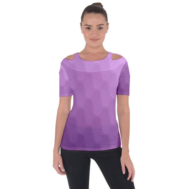 Wonderful Gradient Shades 4 Shoulder Cut Out Short Sleeve Top