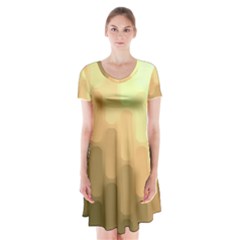 Wonderful Gradient Shades 6 Short Sleeve V-neck Flare Dress by PatternFactory