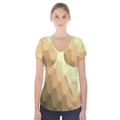 Wonderful Gradient Shades 6 Short Sleeve Front Detail Top by PatternFactory