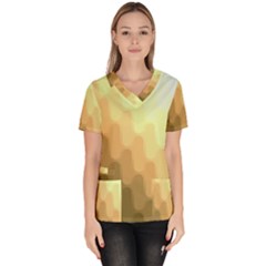 Wonderful Gradient Shades 6 Women s V-neck Scrub Top by PatternFactory