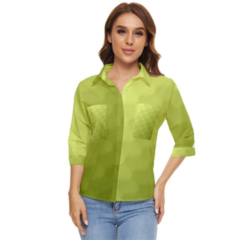 Wonderful Gradient Shades 1 Women s Quarter Sleeve Pocket Shirt by PatternFactory