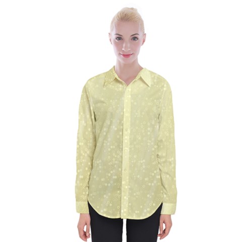 Jubilee Soft Golden Womens Long Sleeve Shirt by PatternFactory