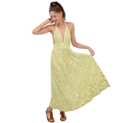 Jubilee Soft Golden Backless Maxi Beach Dress by PatternFactory