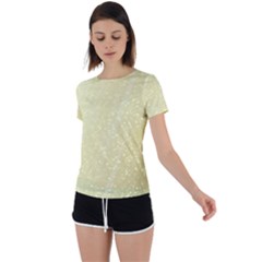 Jubilee Soft Golden Back Circle Cutout Sports Tee by PatternFactory