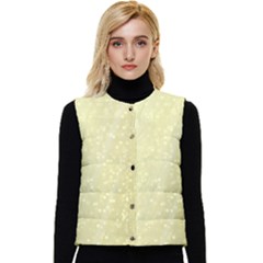 Jubilee Soft Golden Women s Short Button Up Puffer Vest by PatternFactory