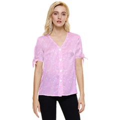 Jubilee Pink Bow Sleeve Button Up Top by PatternFactory