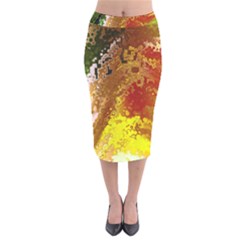 Fraction Space 3 Velvet Midi Pencil Skirt by PatternFactory