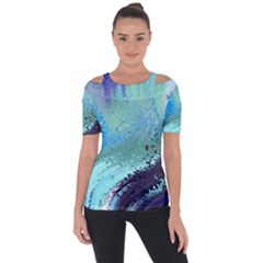 Fraction Space 2 Shoulder Cut Out Short Sleeve Top by PatternFactory