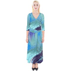 Fraction Space 2 Quarter Sleeve Wrap Maxi Dress by PatternFactory