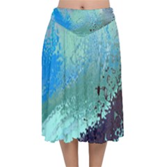 Fraction Space 2 Velvet Flared Midi Skirt by PatternFactory