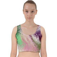 Fraction Space 1 Velvet Racer Back Crop Top by PatternFactory