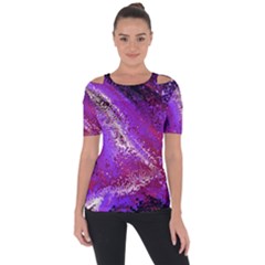 Fraction Space 4 Shoulder Cut Out Short Sleeve Top by PatternFactory