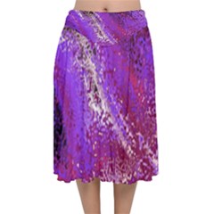 Fraction Space 4 Velvet Flared Midi Skirt by PatternFactory