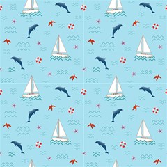  Seascape Fabric by UniqueThings