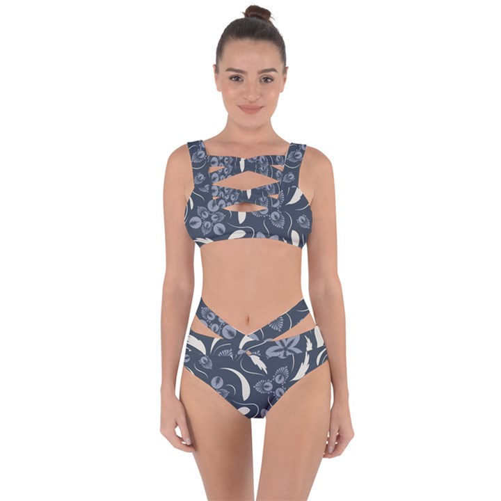 Folk flowers pattern  Bandaged Up Bikini Set 