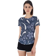 Folk Flowers Pattern  Back Cut Out Sport Tee by Eskimos