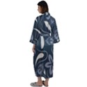 Folk flowers pattern  Maxi Satin Kimono View2