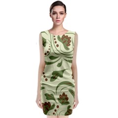 Folk Flowers Pattern  Classic Sleeveless Midi Dress by Eskimos