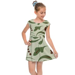 Folk Flowers Pattern  Kids  Cap Sleeve Dress by Eskimos