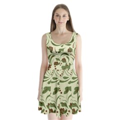 Folk Flowers Pattern  Split Back Mini Dress  by Eskimos