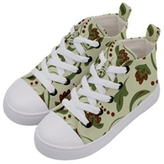 Folk Flowers Pattern  Kids  Mid-top Canvas Sneakers by Eskimos