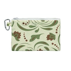 Folk Flowers Pattern  Canvas Cosmetic Bag (medium) by Eskimos