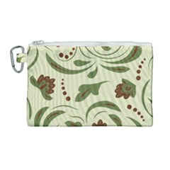 Folk Flowers Pattern  Canvas Cosmetic Bag (large) by Eskimos