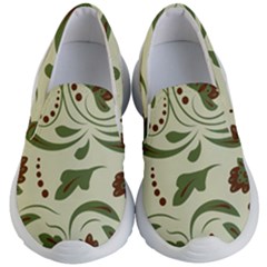 Folk Flowers Pattern  Kids Lightweight Slip Ons by Eskimos